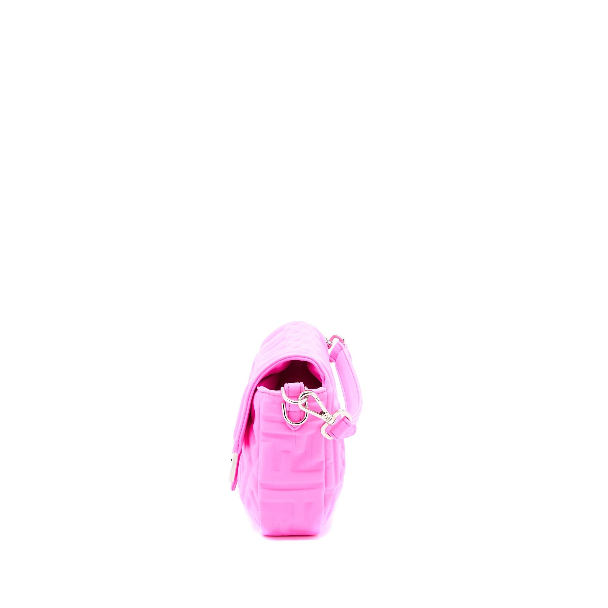 FNDI Baguette Bag Lycra FF Embossed Bright Pink SHW