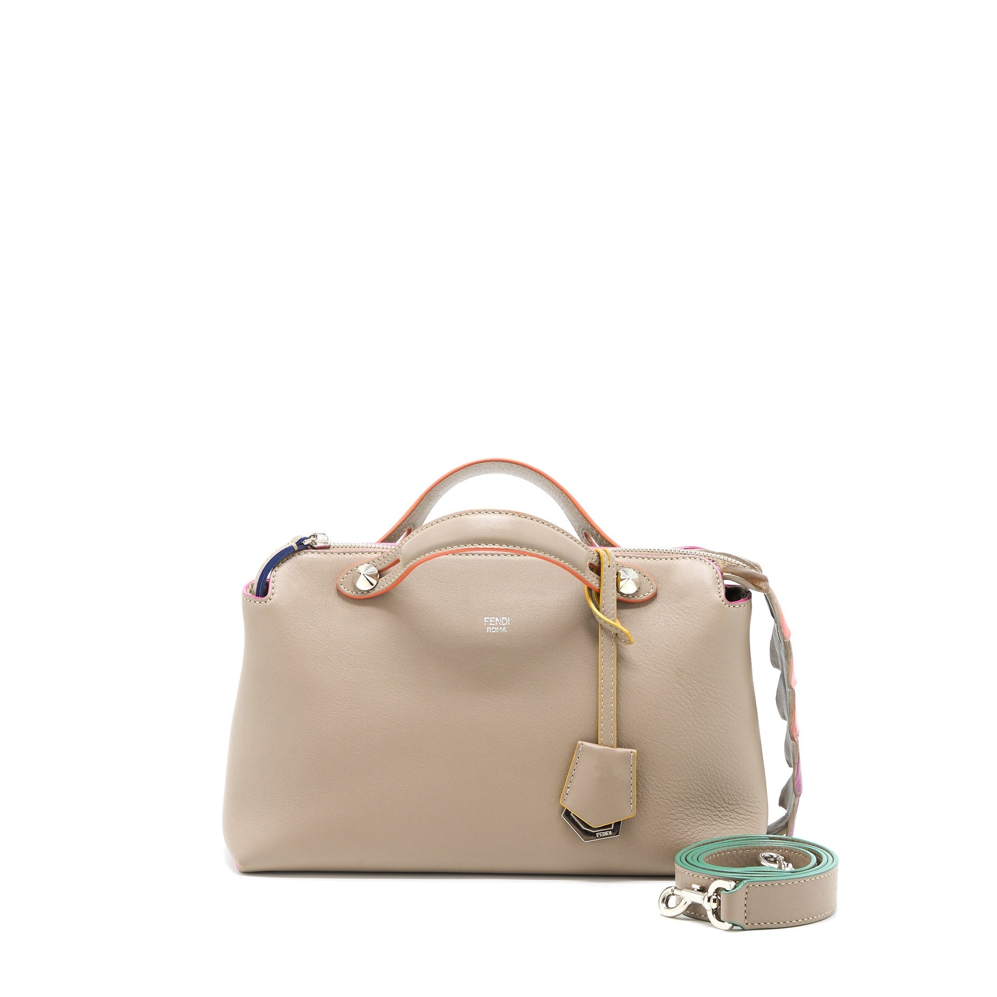 FNDI By The Way Bag Mutilcolour Tail Calfskin Beige SHW