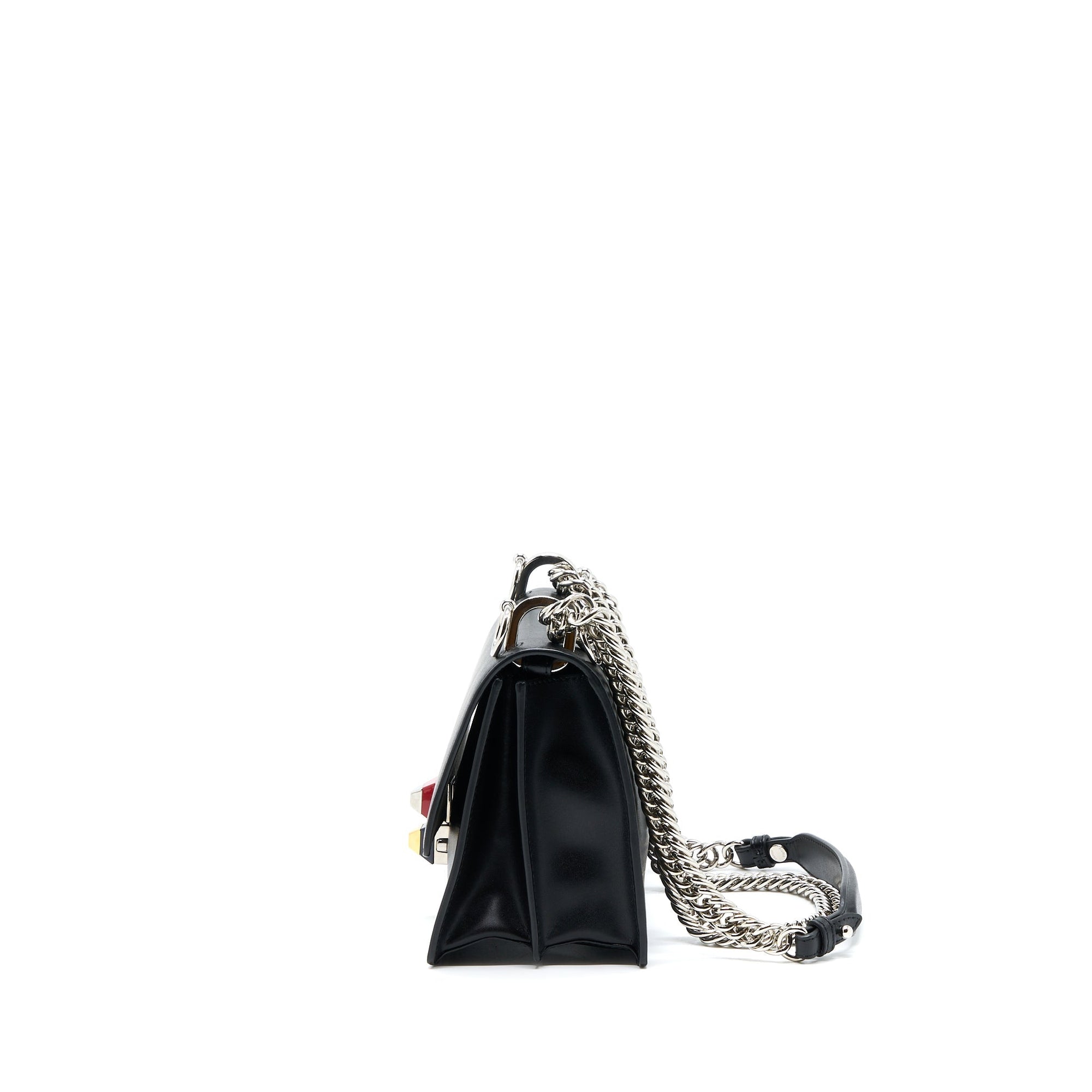 FNDI Kan I Calfskin Black SHW With An Extra Bag Charm