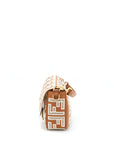 FNDI Baguette Calfskin Brown And White GHW