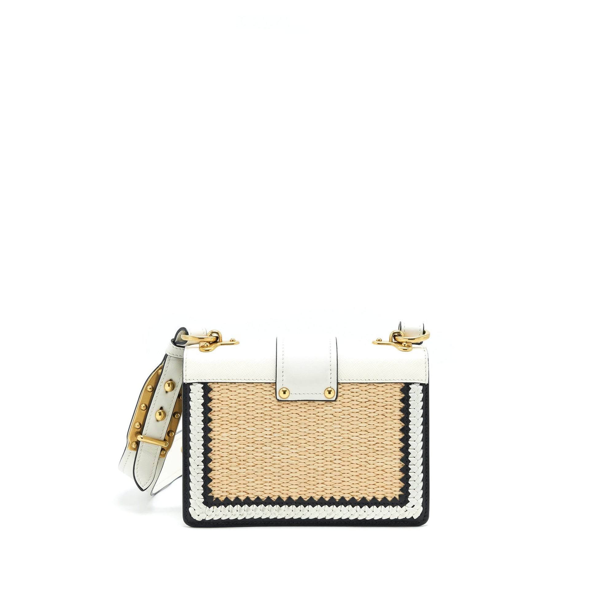 PRD City Calf Raffia Saffiano Cahier Bag White