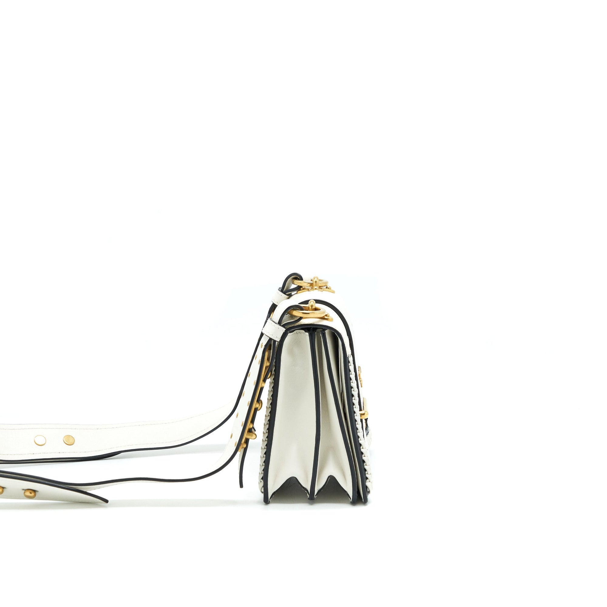 PRD City Calf Raffia Saffiano Cahier Bag White