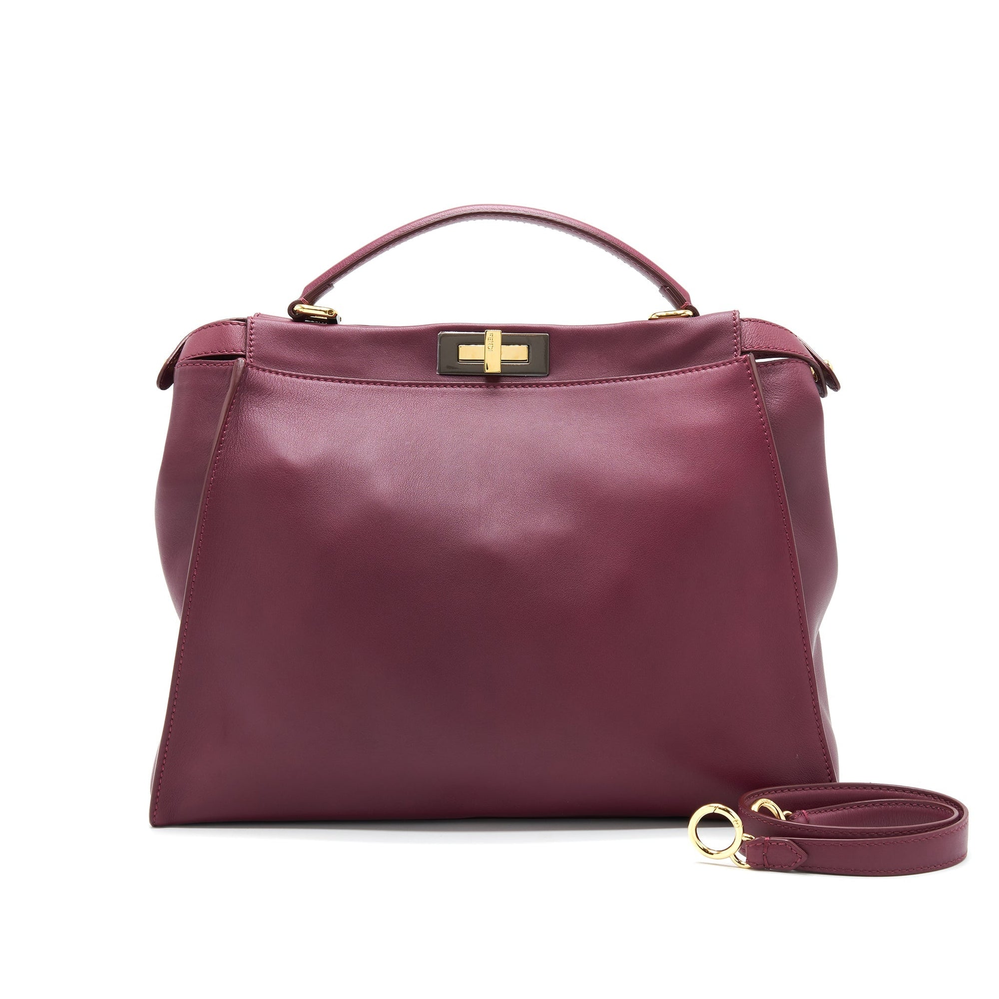 FNDI large Peekaboo Tote Bag Dark Red