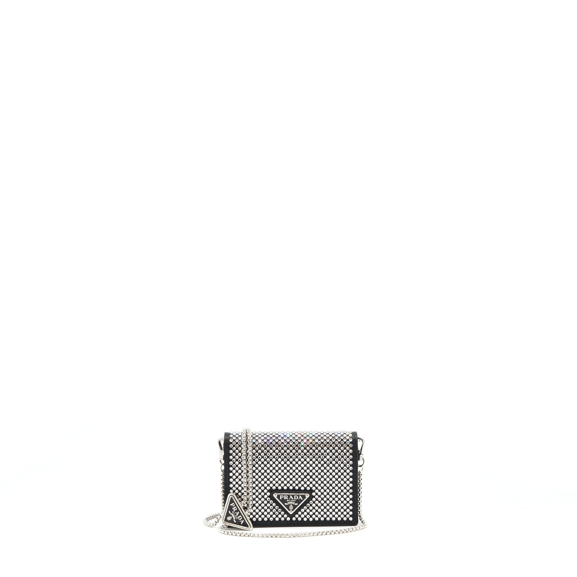 PRD Crystal Card Holder with Chain black