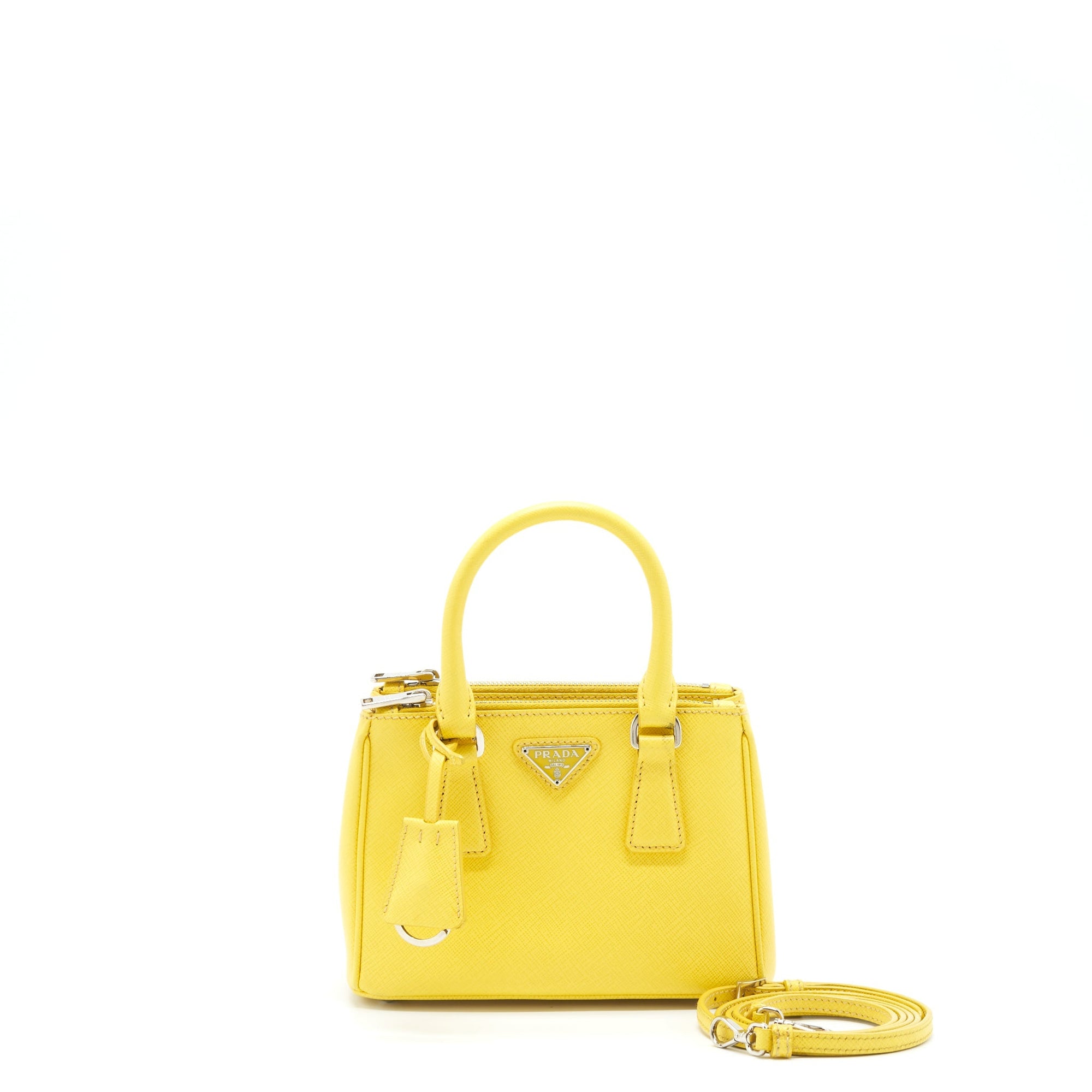 PRD Galleria Mini Tote Saffiano Lux Yellow SHW