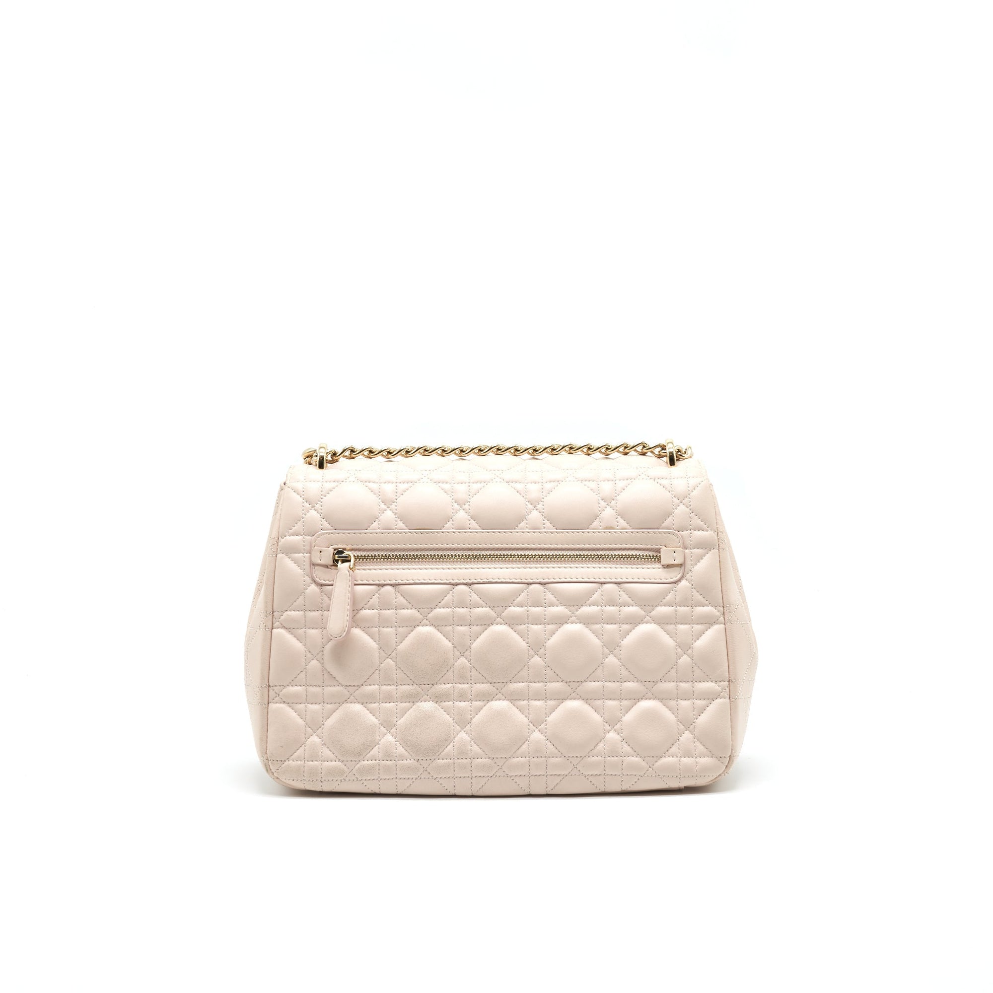 Christian D1OR Cannage Leather Miss D1OR Flap Bag in Light pink LGHW