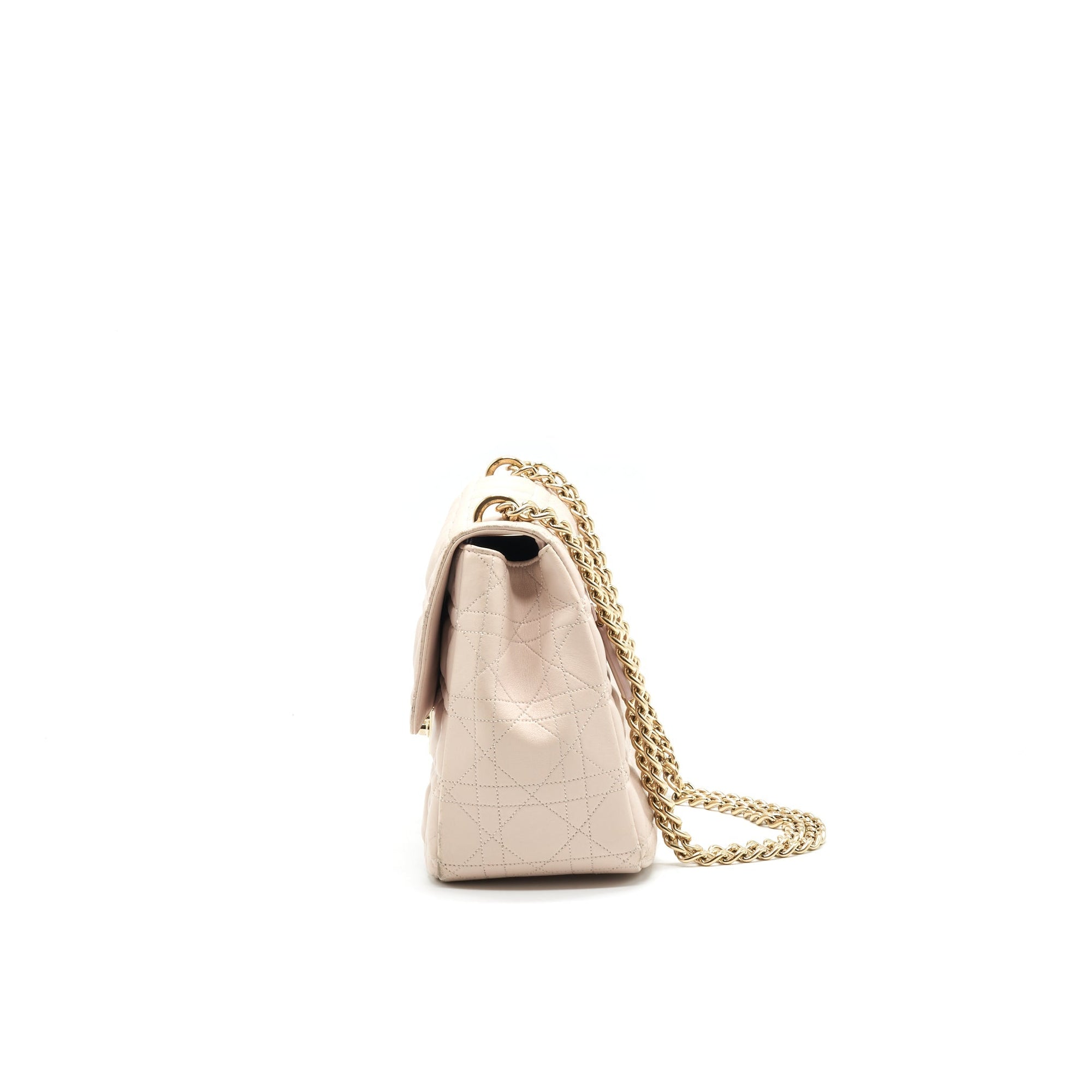 Christian D1OR Cannage Leather Miss D1OR Flap Bag in Light pink LGHW
