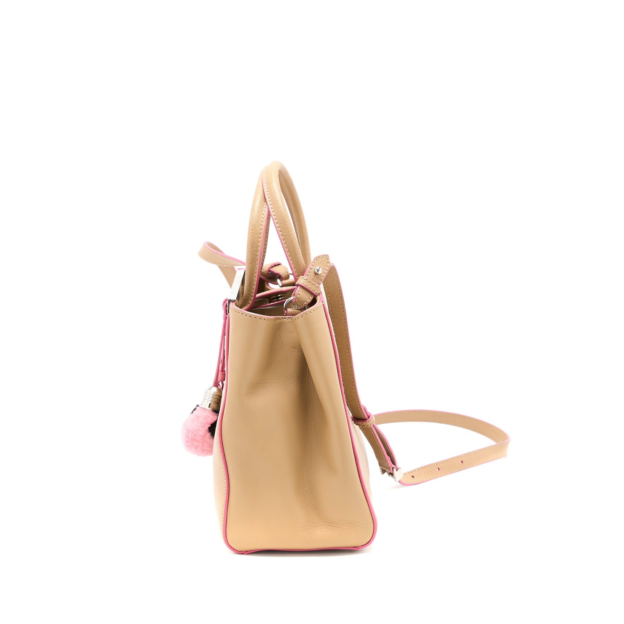 FNDI 2Jours Tote Bag Beige SHW