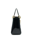 CHRISTIAN D1OR BLACK PATENT LEATHER MEDIUM LADY D1OR
