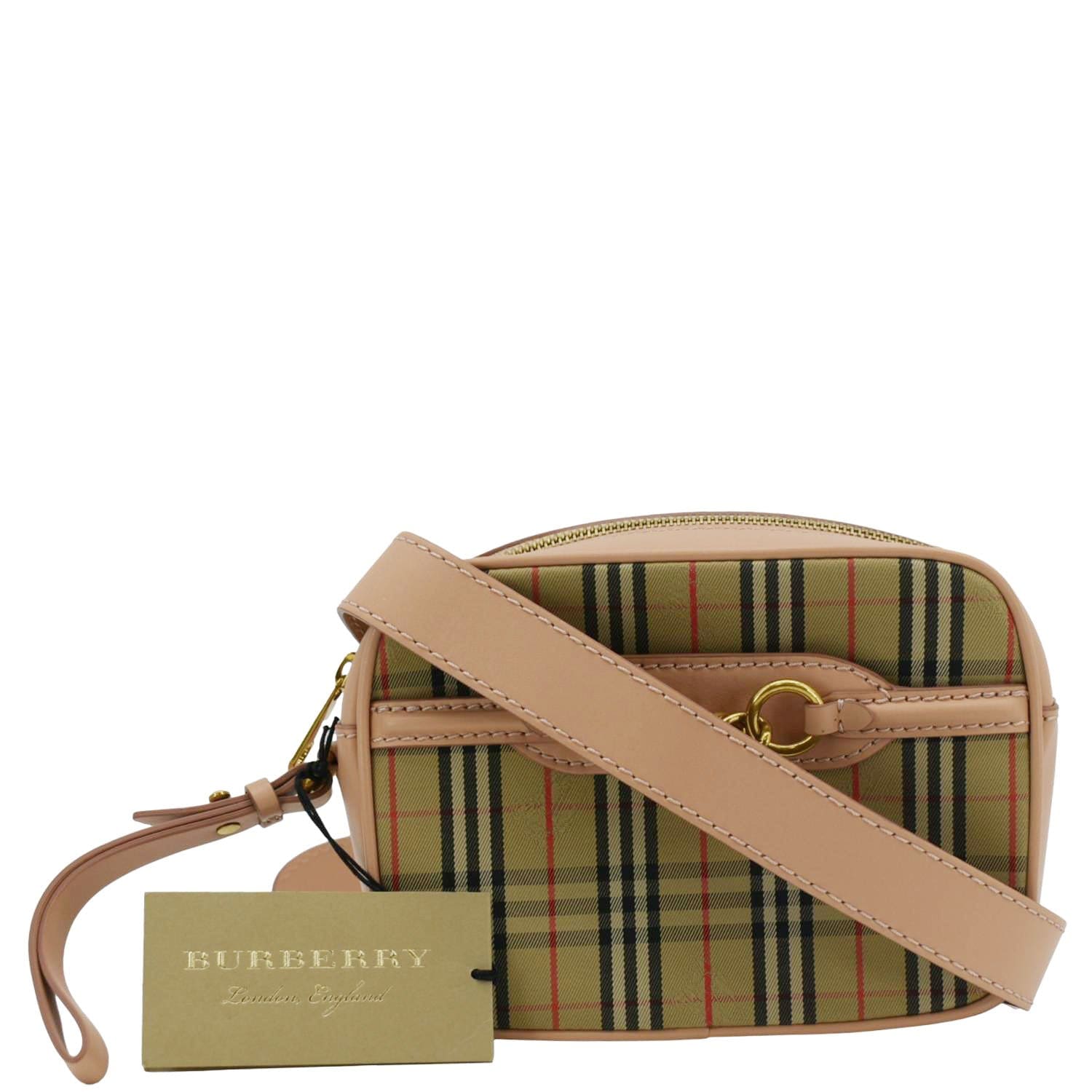 BBERRY 1983 Knight Check Link Leather Crossbody Belt Bag Pink