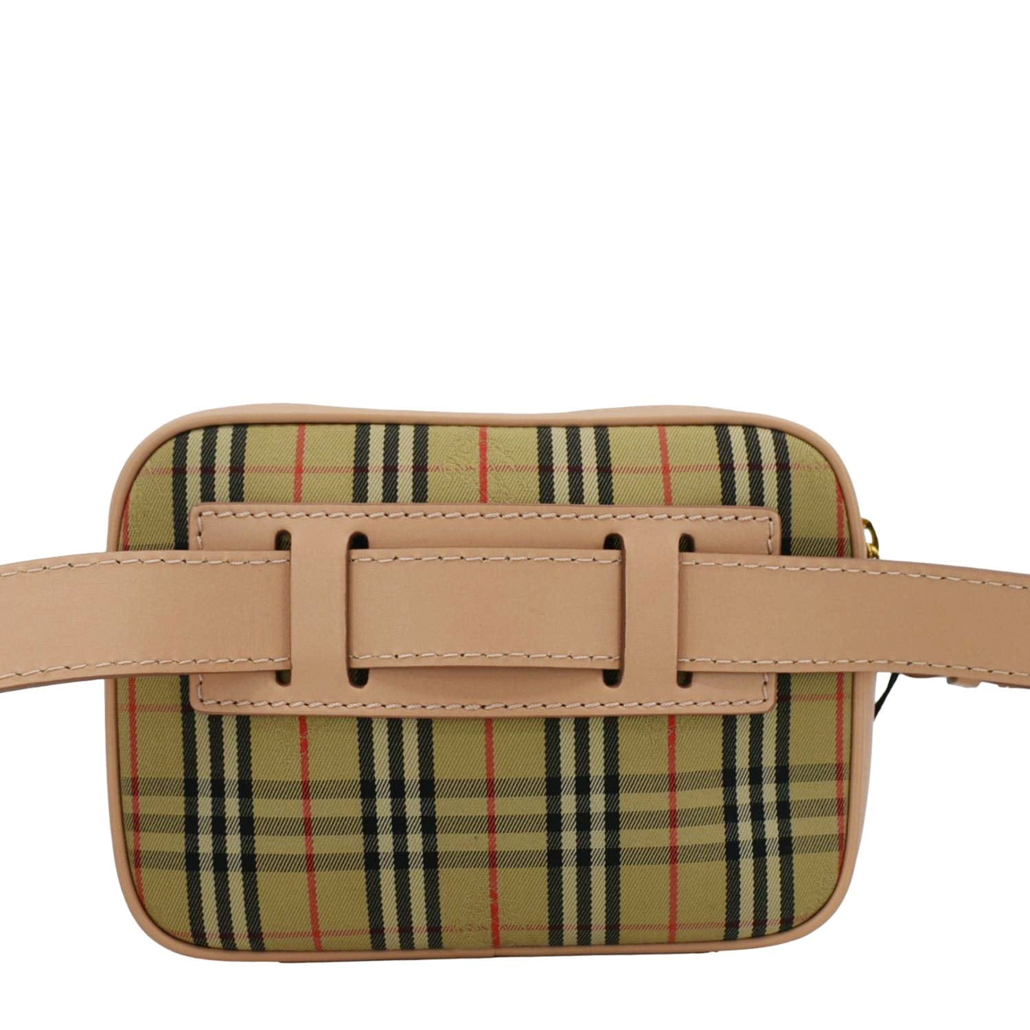 BBERRY 1983 Knight Check Link Leather Crossbody Belt Bag Pink