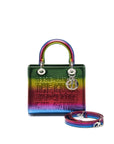 Christian D1OR 2017 Limited Edition Lady Art Medium in Metallic Rainbow Calfskin SHW