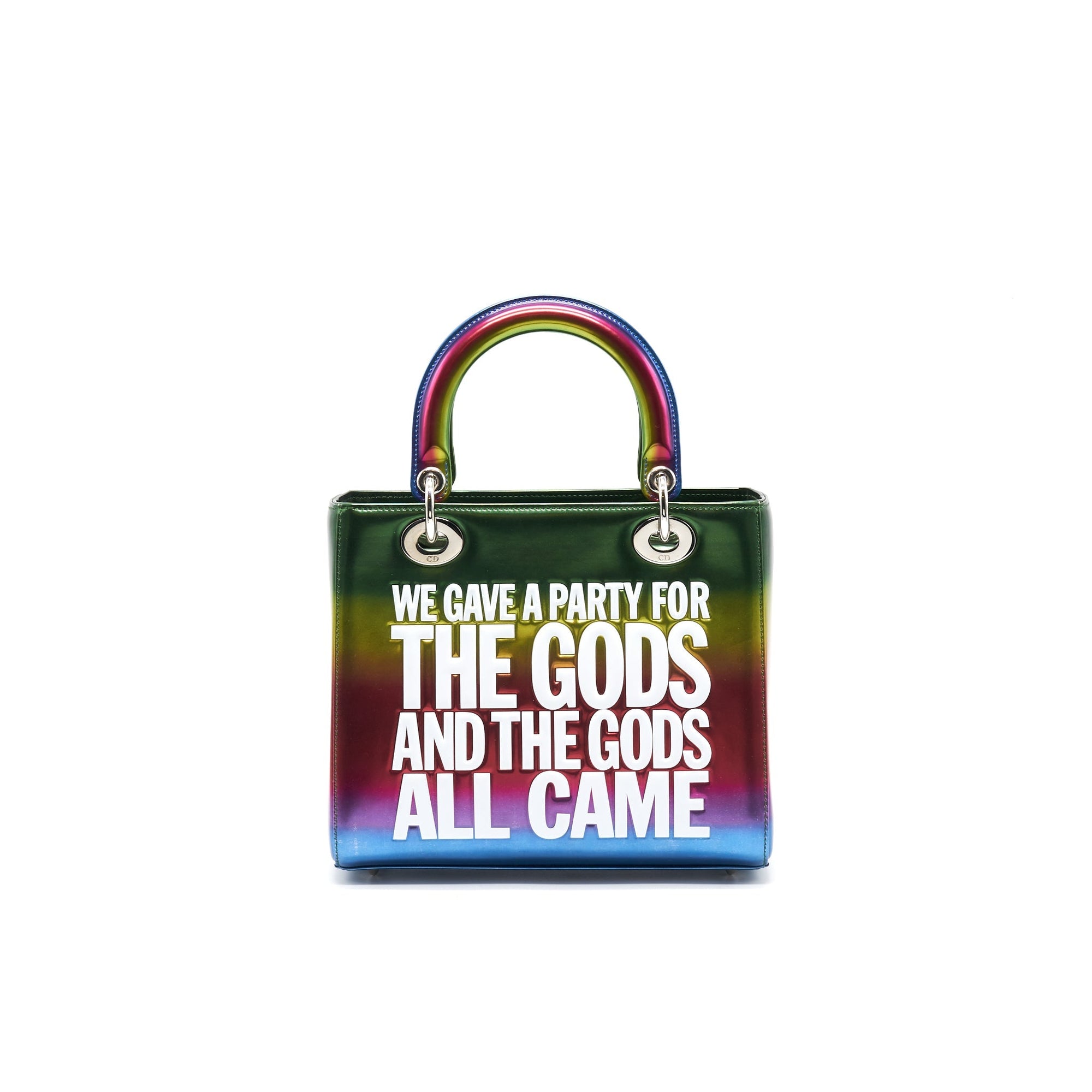 Christian D1OR 2017 Limited Edition Lady Art Medium in Metallic Rainbow Calfskin SHW