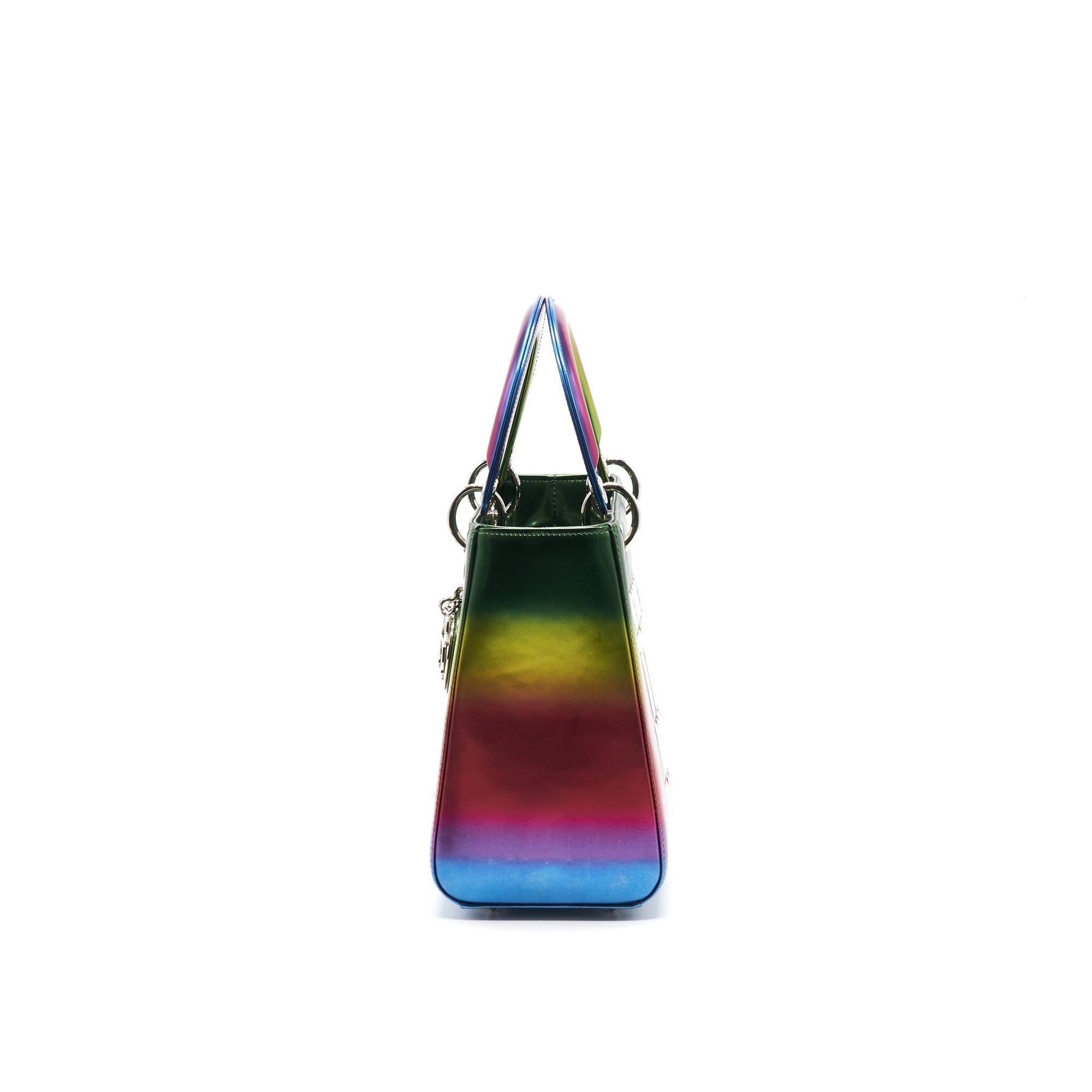 Christian D1OR 2017 Limited Edition Lady Art Medium in Metallic Rainbow Calfskin SHW