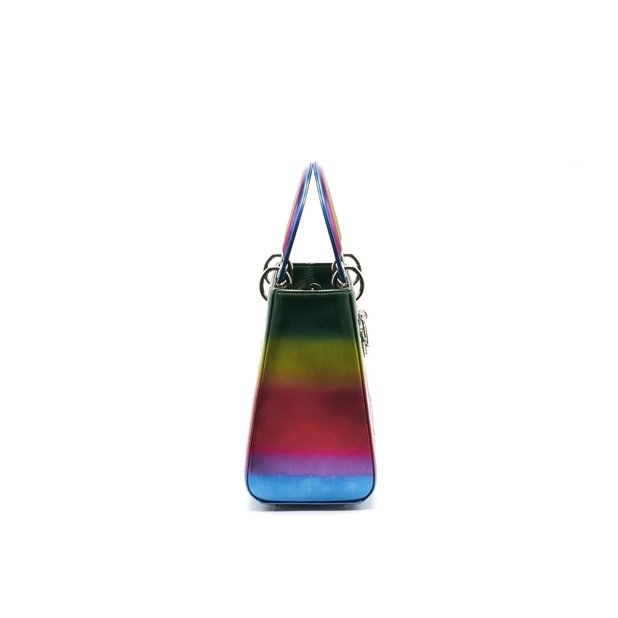Christian D1OR 2017 Limited Edition Lady Art Medium in Metallic Rainbow Calfskin SHW