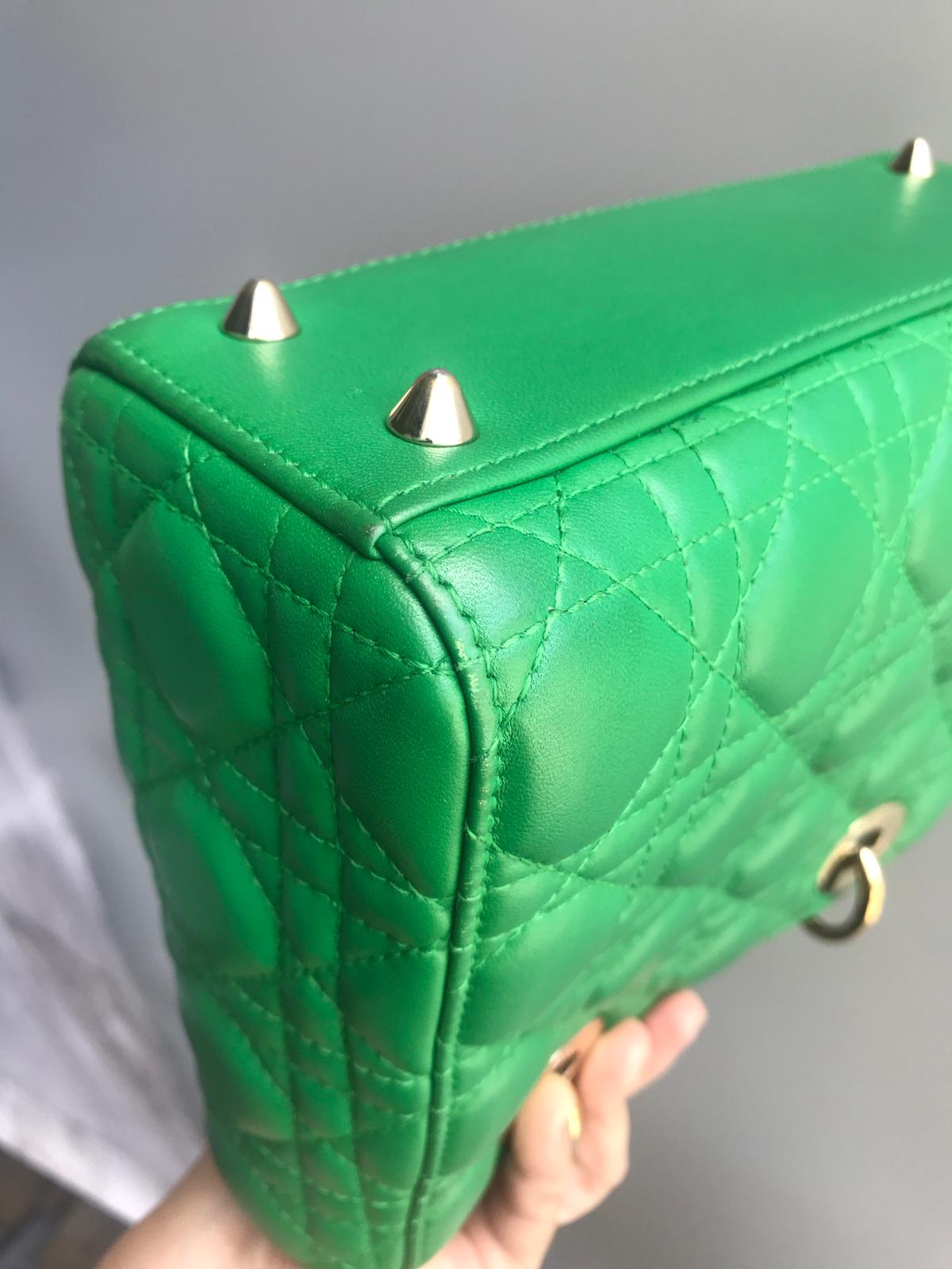 Cannage Green Lambskin Lucky Badges My Lady D1OR
