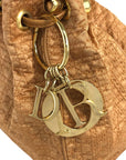 Christian D1OR Cannage Logo Charm Drawstring Small Handbag Beige Vintage 8d6rbt