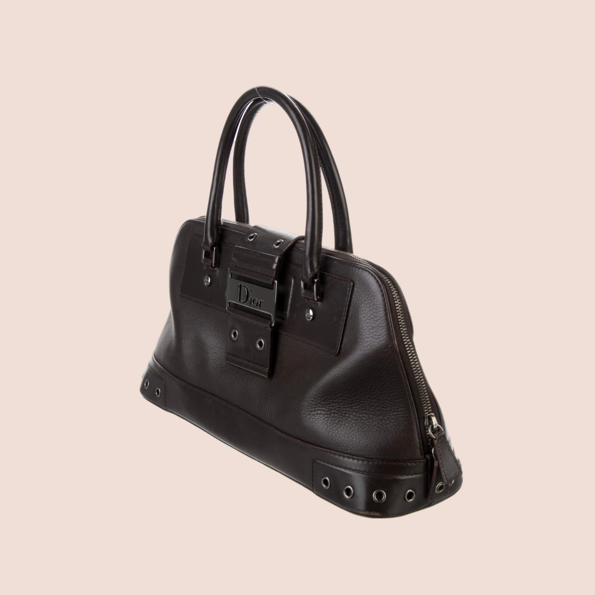 CHRISTIAN D1OR 2002 BROWN STREET CHIC UPTOWN HANDLE BAG