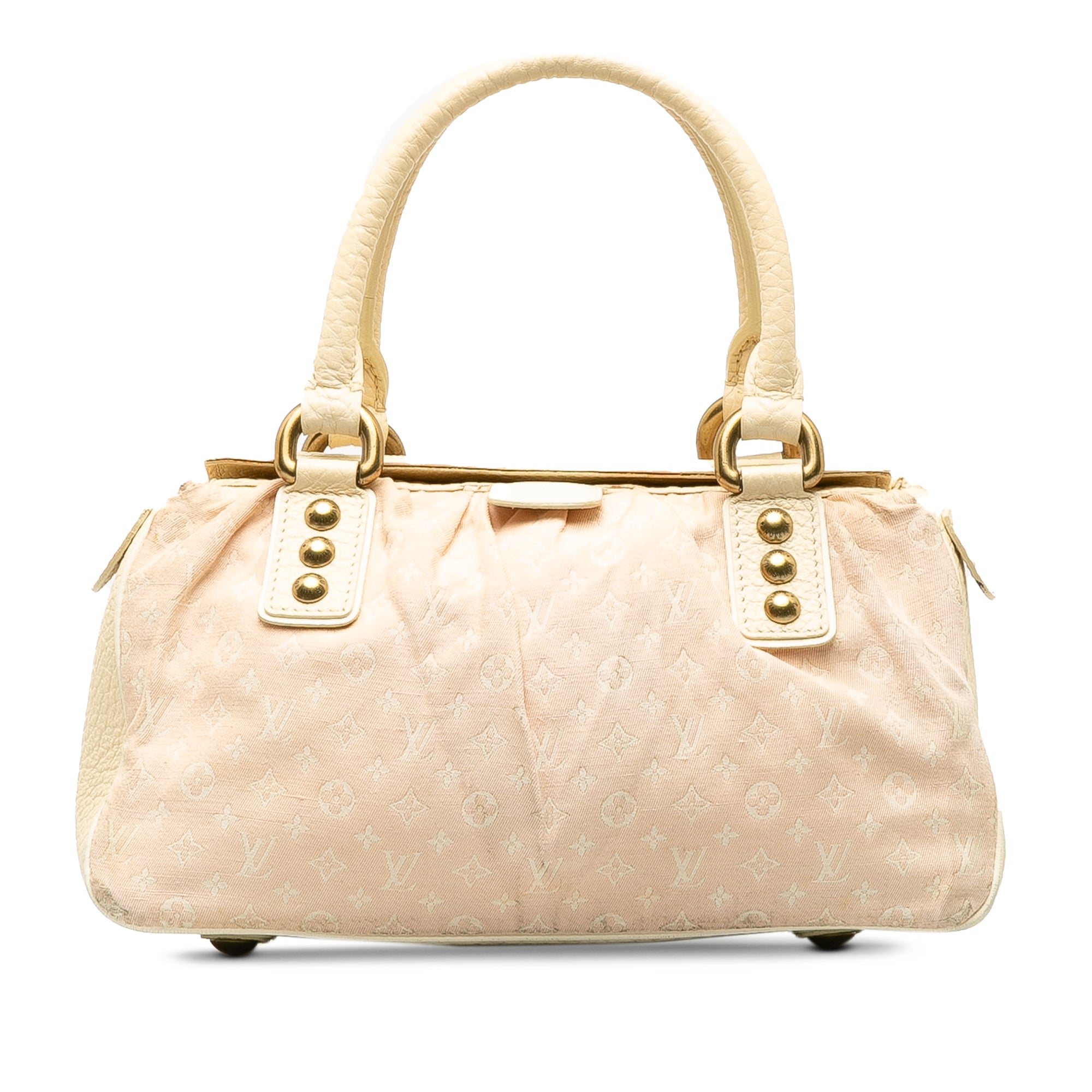 Beige LV Monogram Mini Lin Trapeze PM HandBag