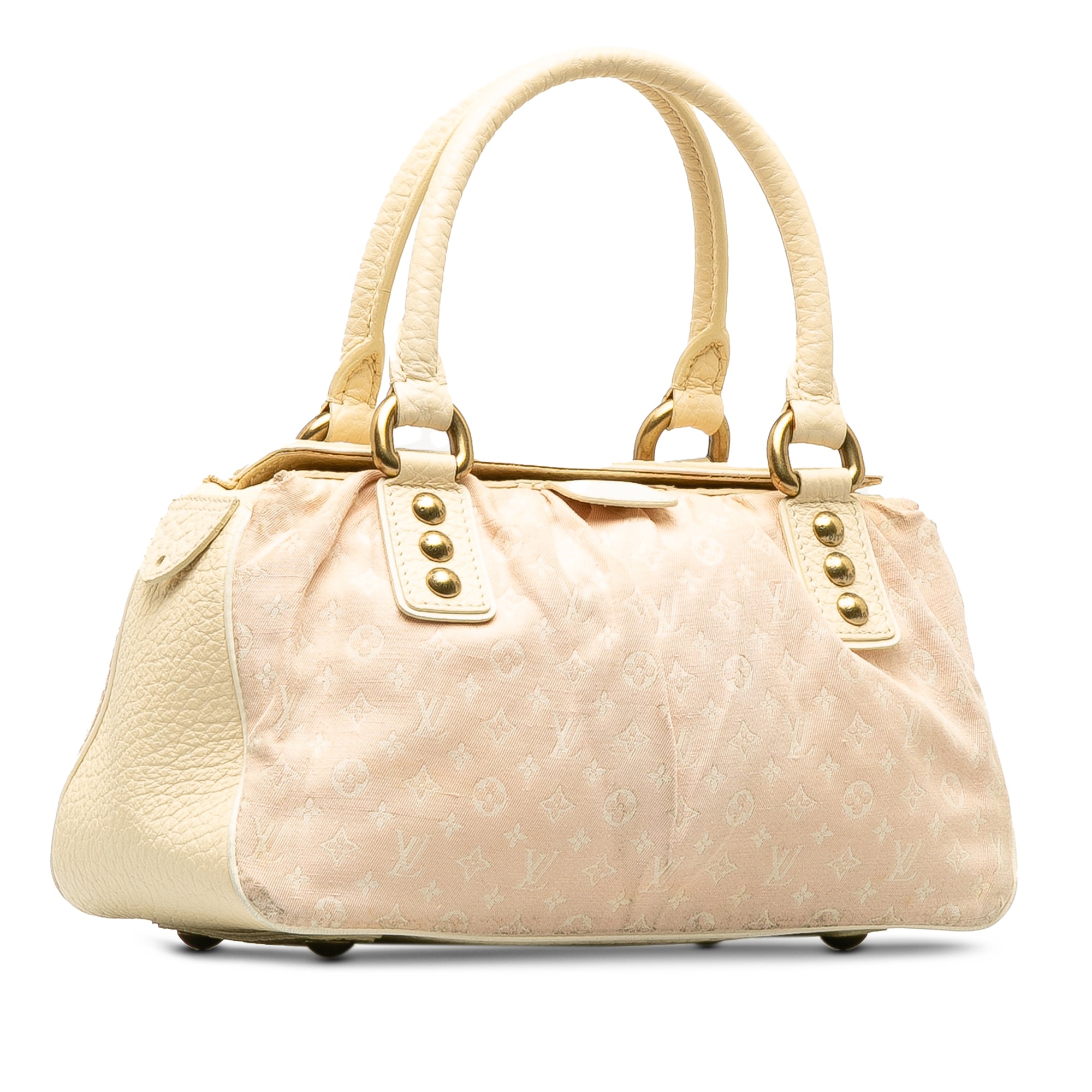 Beige LV Monogram Mini Lin Trapeze PM HandBag