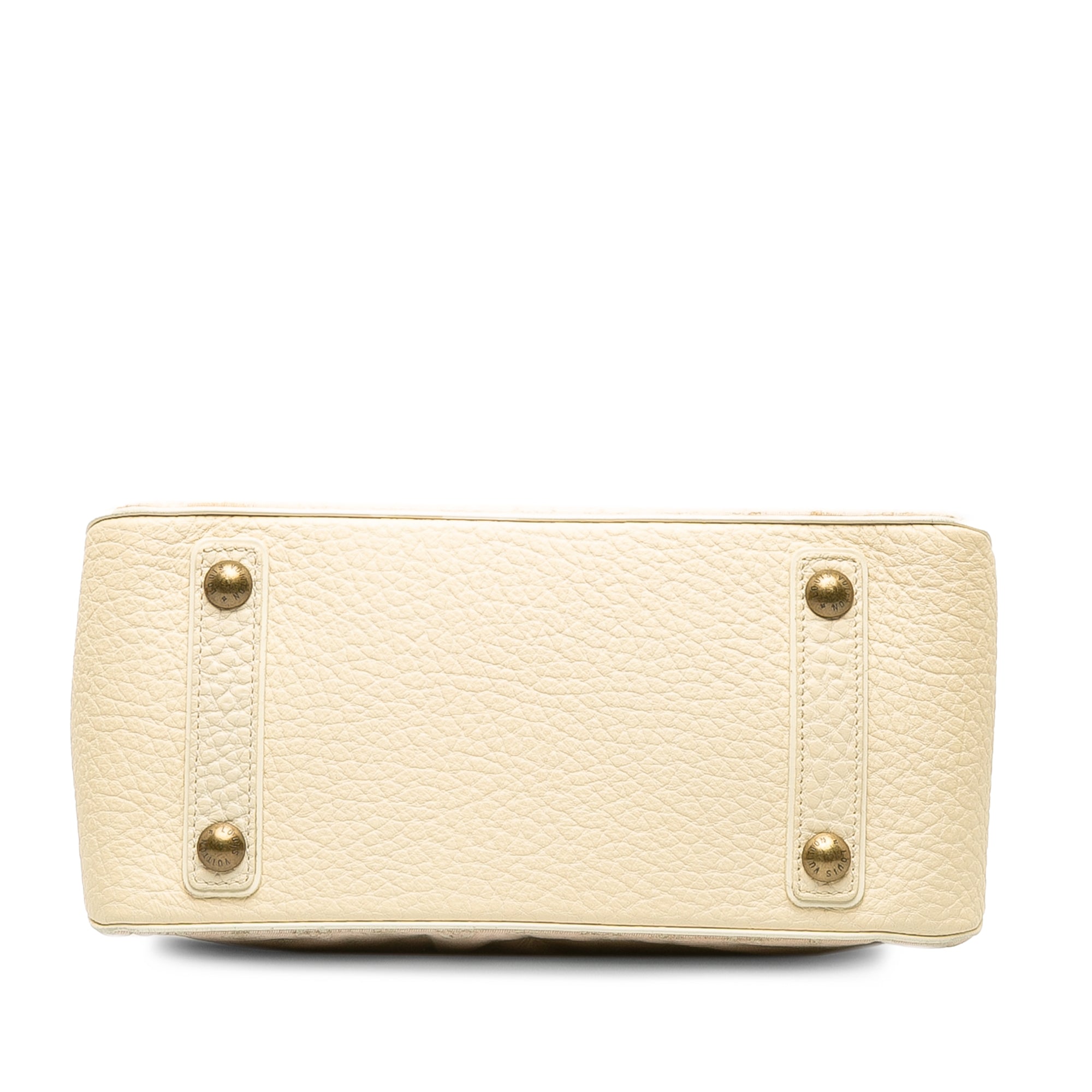 Beige LV Monogram Mini Lin Trapeze PM HandBag