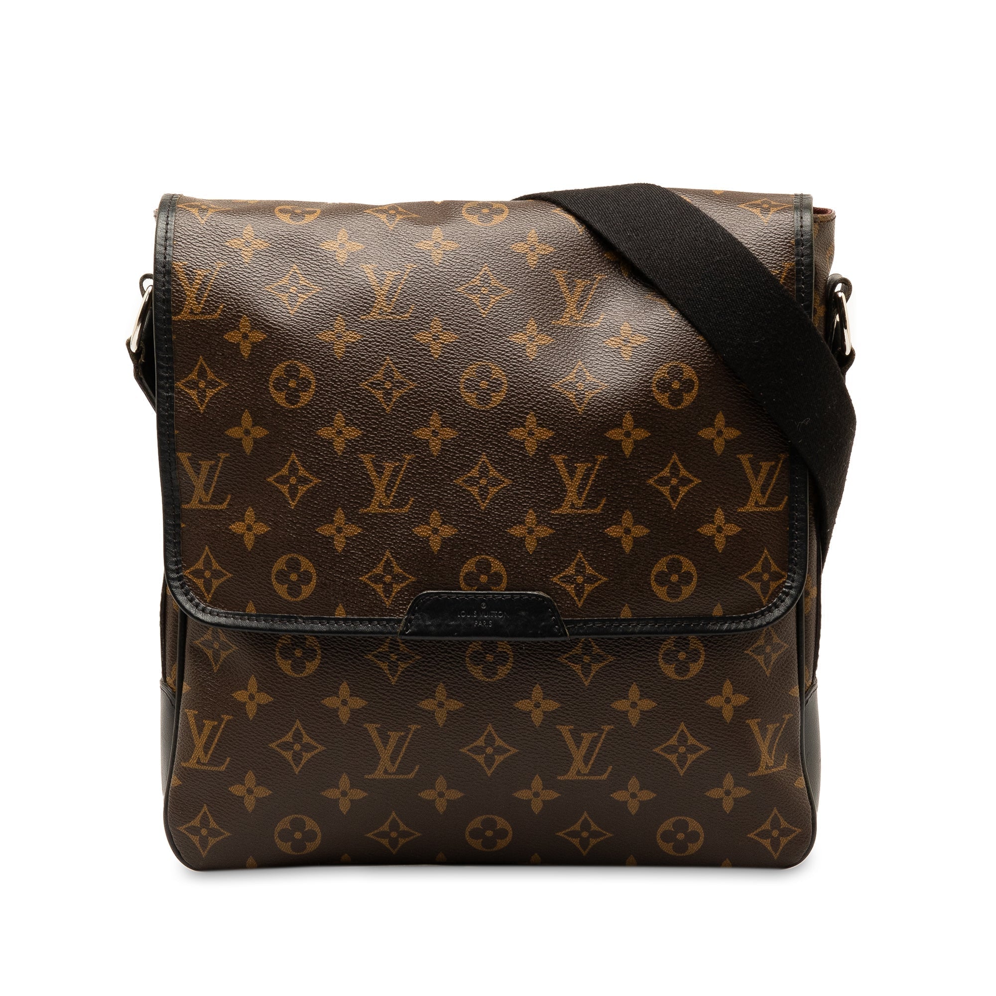 Brown LV Monogram Macassar Bass MM Crossbody Bag