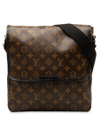 Brown LV Monogram Macassar Bass MM Crossbody Bag