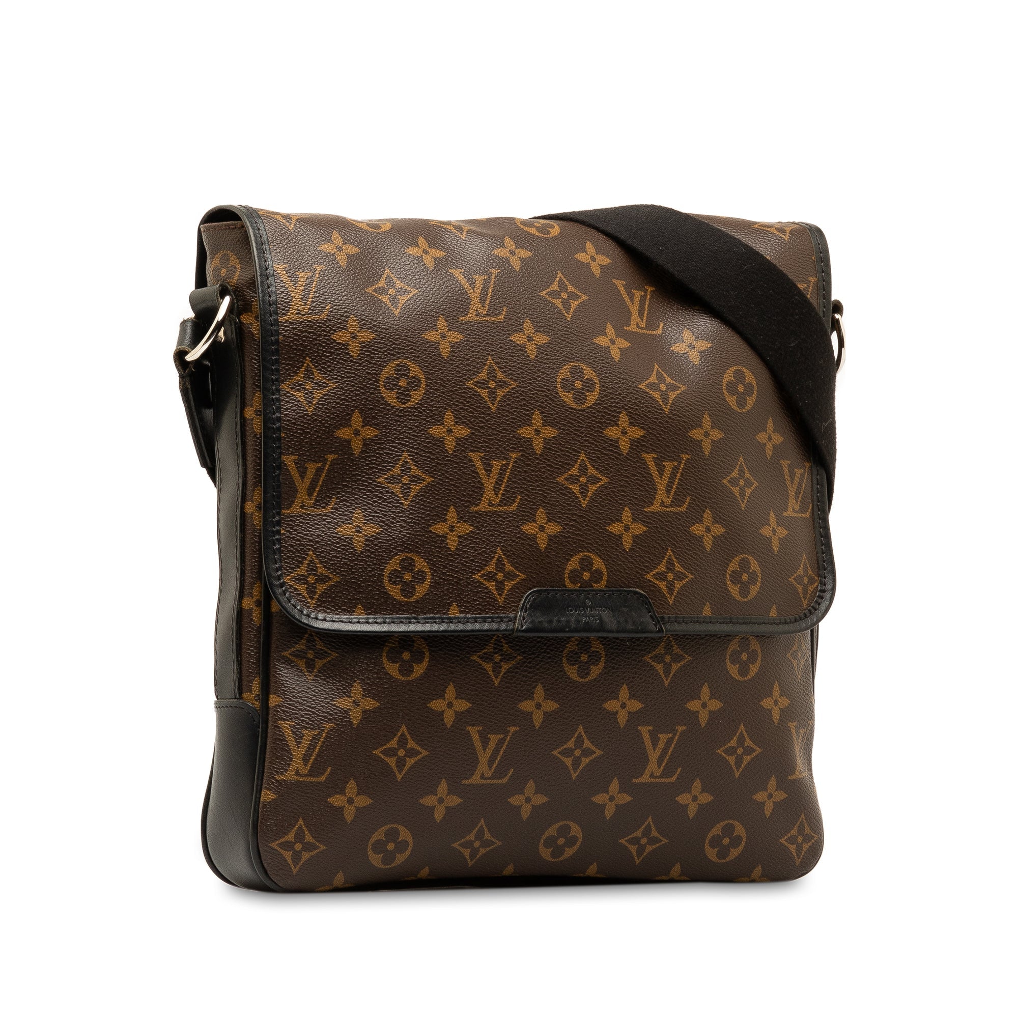 Brown LV Monogram Macassar Bass MM Crossbody Bag