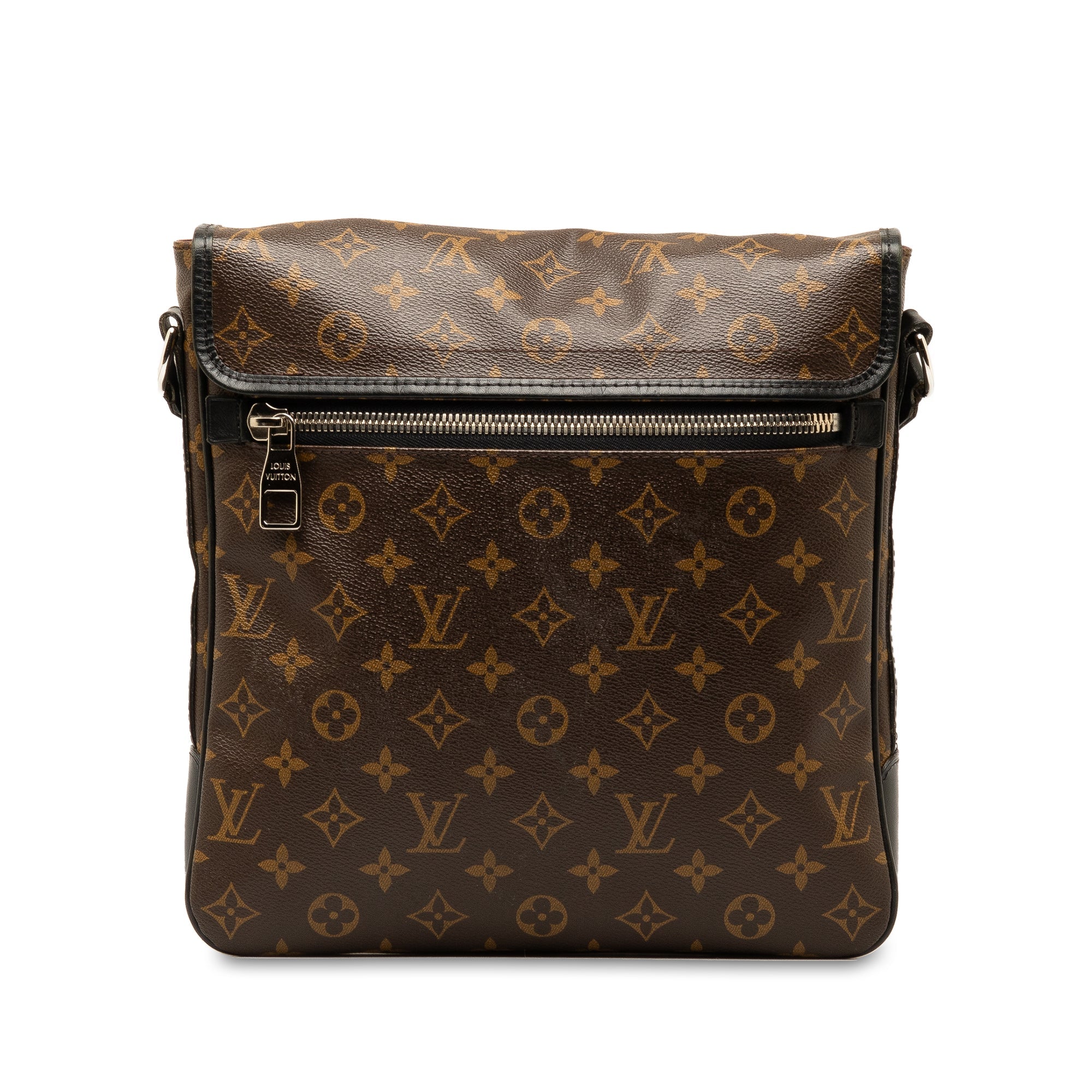 Brown LV Monogram Macassar Bass MM Crossbody Bag