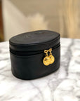 Christian D1OR CD Logo Leather Vanity Pouch Black Vintage x5rawm