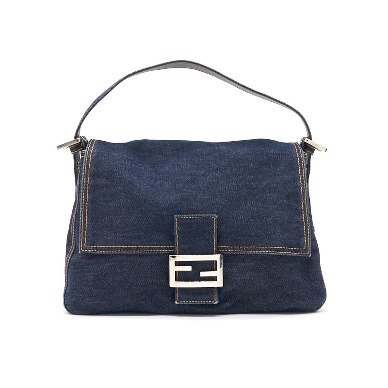 FNDI Denim Mamma Baguette Shoulder Bag
