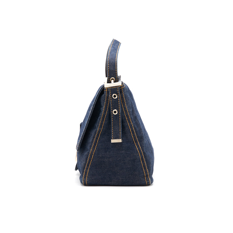 FNDI Denim Mamma Baguette Shoulder Bag