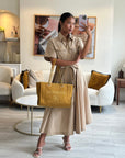 *HOT* CH Mustard Yellow Small Deauville Tote Bag in Velvet Tweed with Champagne Gold Hardware