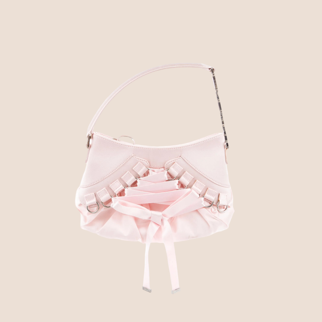 CHRISTIAN D1OR 2005 PINK SATIN MINI CORSET BAG