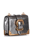 PRD Cahier Crossbody Bag Silver Embossed Leather
