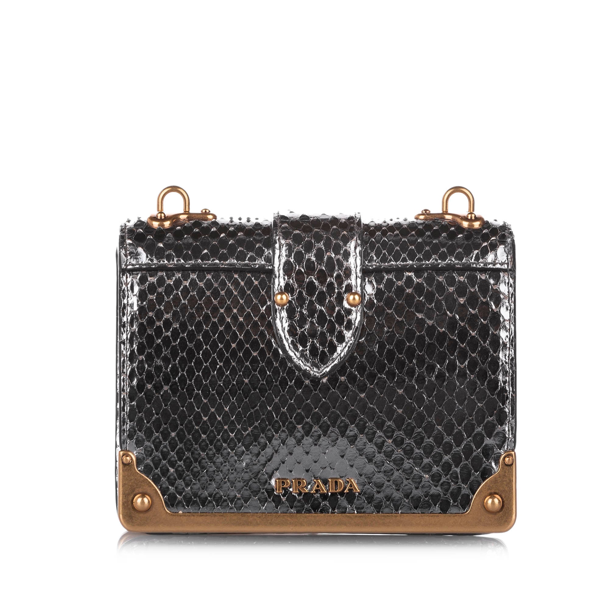 PRD Cahier Crossbody Bag Silver Embossed Leather