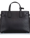 BBERRY Black Others Leather Medium Perforated Banner Tote ITALY