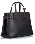 BBERRY Black Others Leather Medium Perforated Banner Tote ITALY