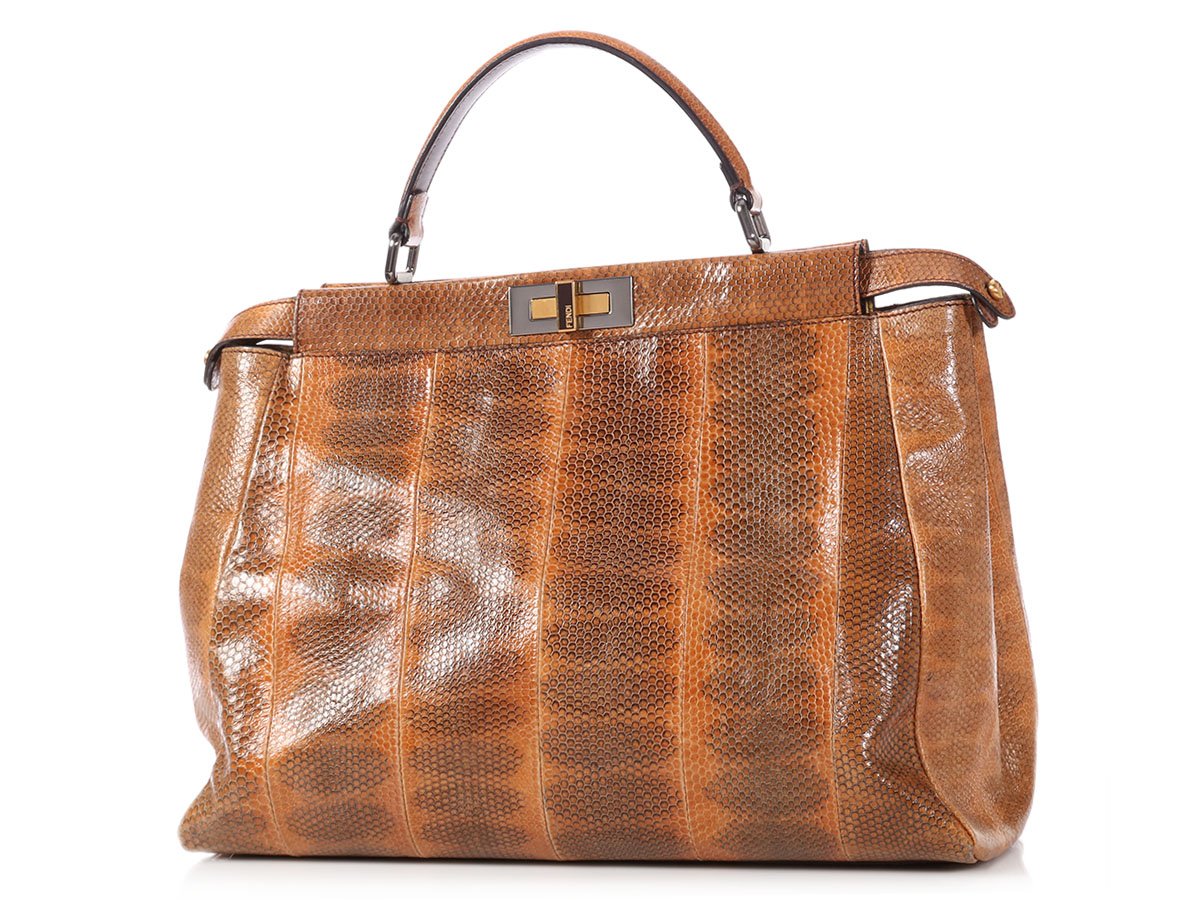 FNDI Large Brown Snakeskin Peekaboo
