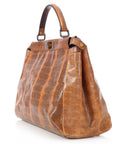 FNDI Large Brown Snakeskin Peekaboo