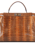FNDI Large Brown Snakeskin Peekaboo