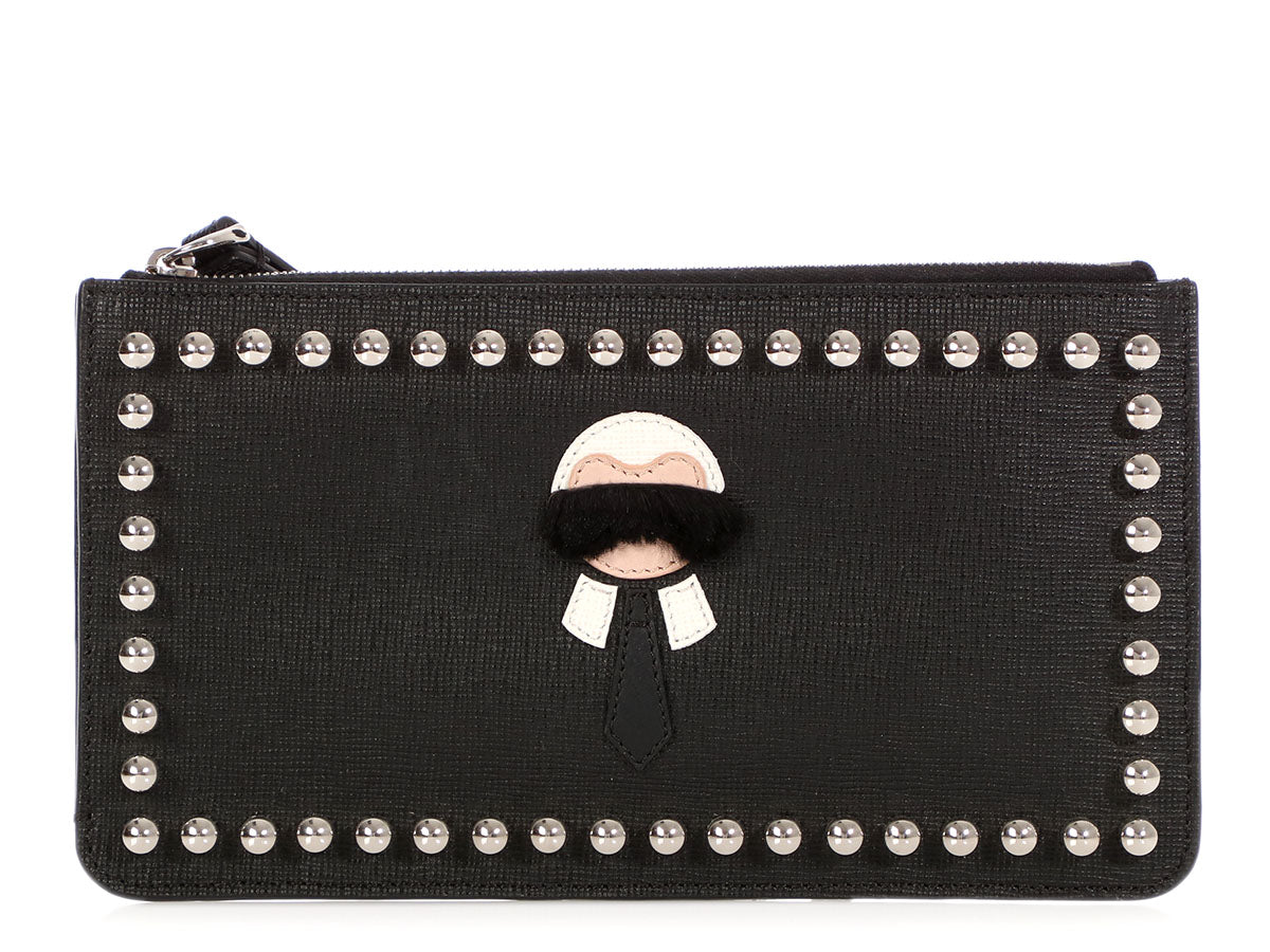 FNDI Black Studded Karlito Wristlet