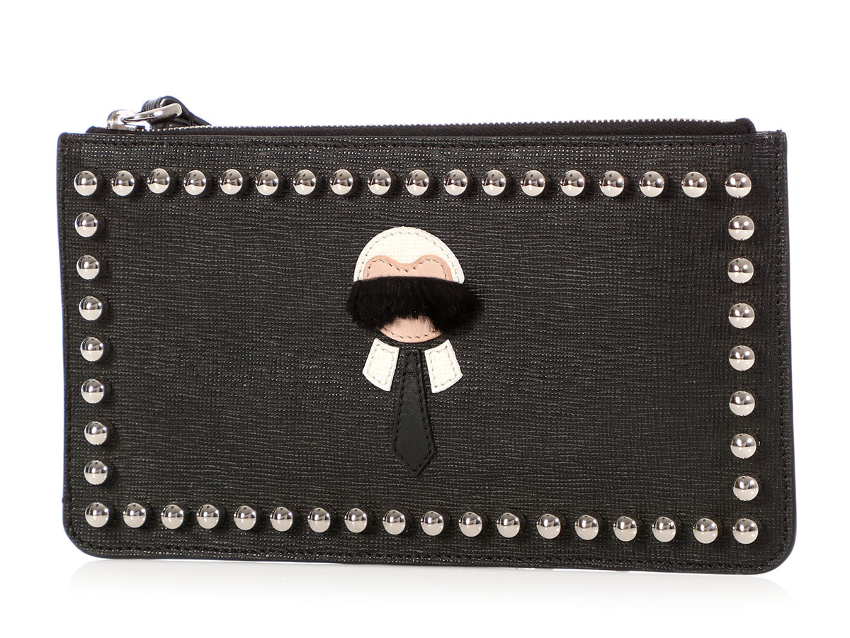 FNDI Black Studded Karlito Wristlet