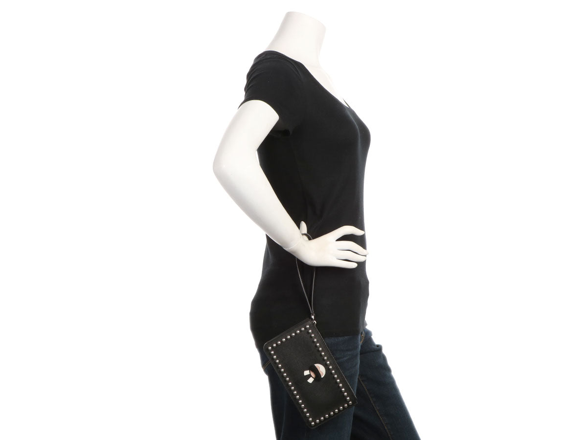 FNDI Black Studded Karlito Wristlet