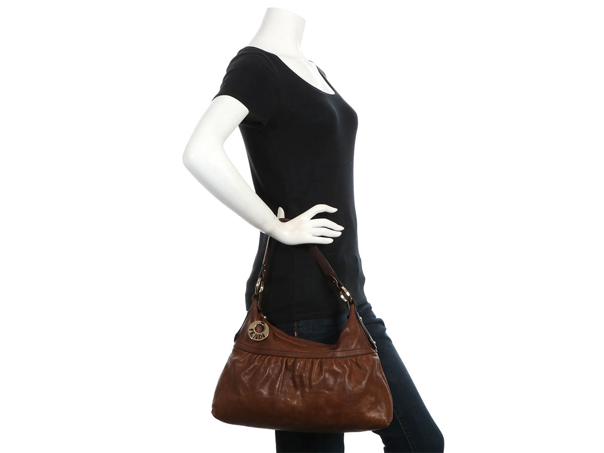 FNDI Brown Leather Chef Bag