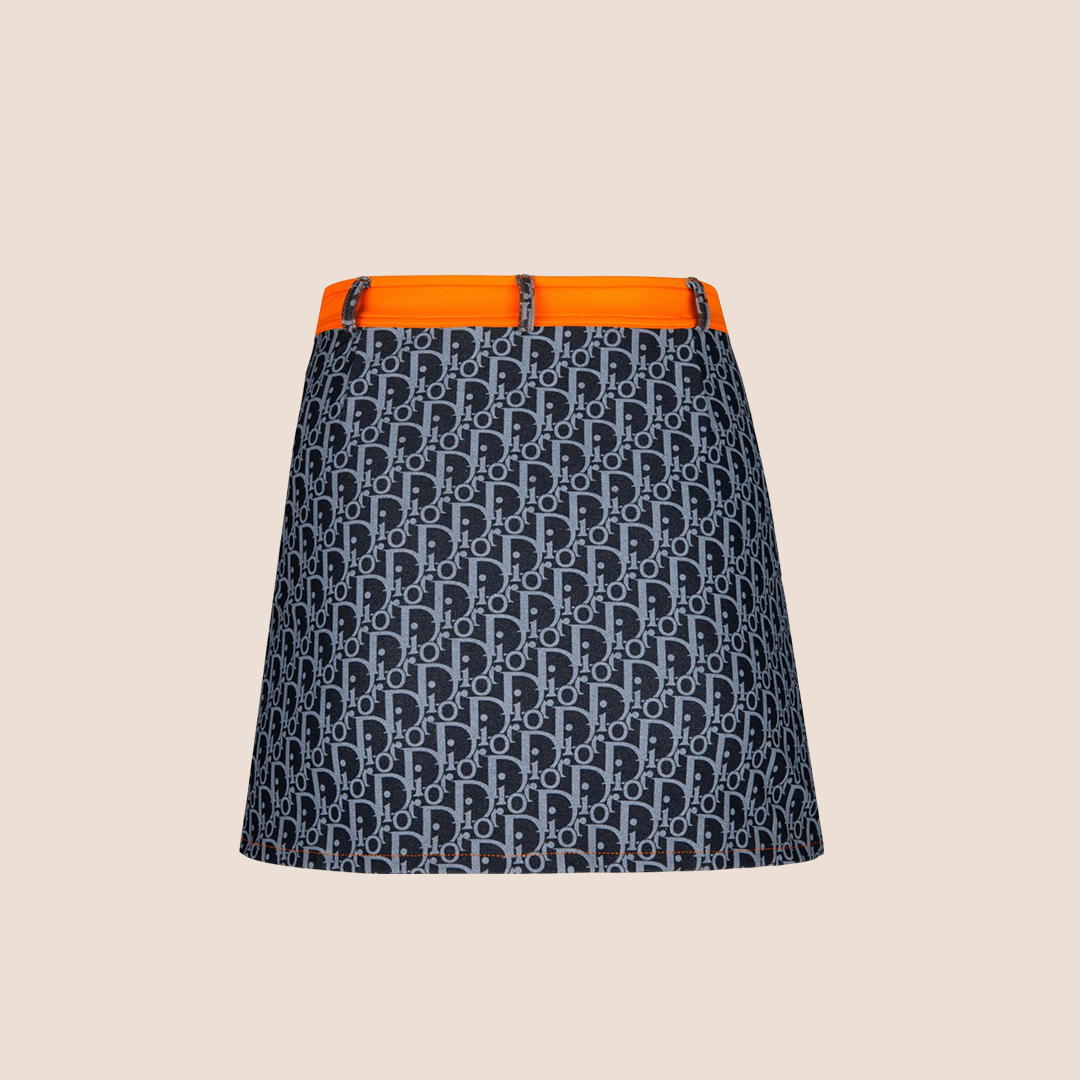 CHRISTIAN D1OR 2005 FLIGHT NAVY D1ORISSIMO WRAP SKIRT