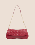 CHRISTIAN D1OR CANNAGE RED LEATHER SHOULDER BAG