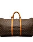 Brown LV Monogram Keepall 60 Travel Bag
