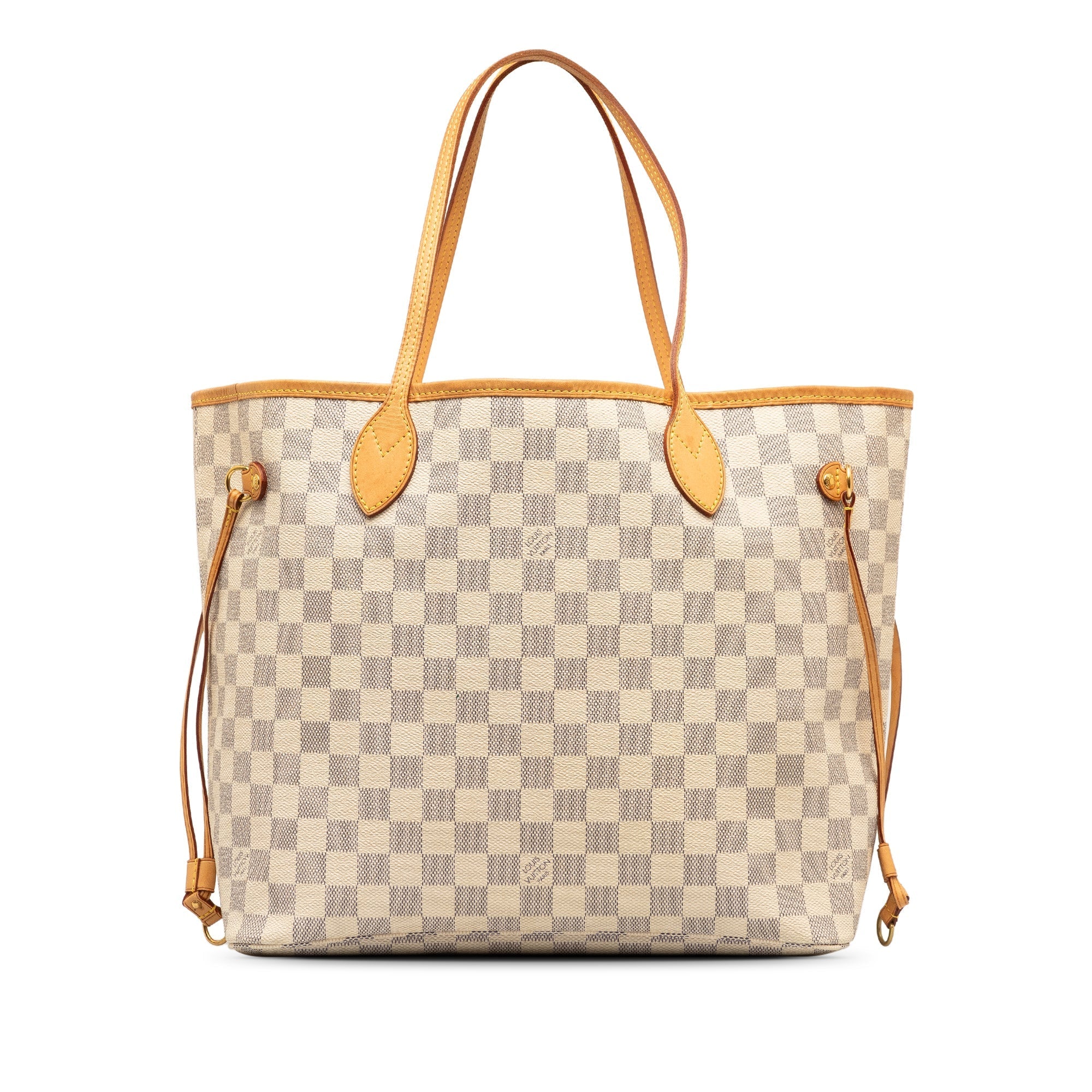 Beige LV Damier Azur Neverfull MM Tote Bag