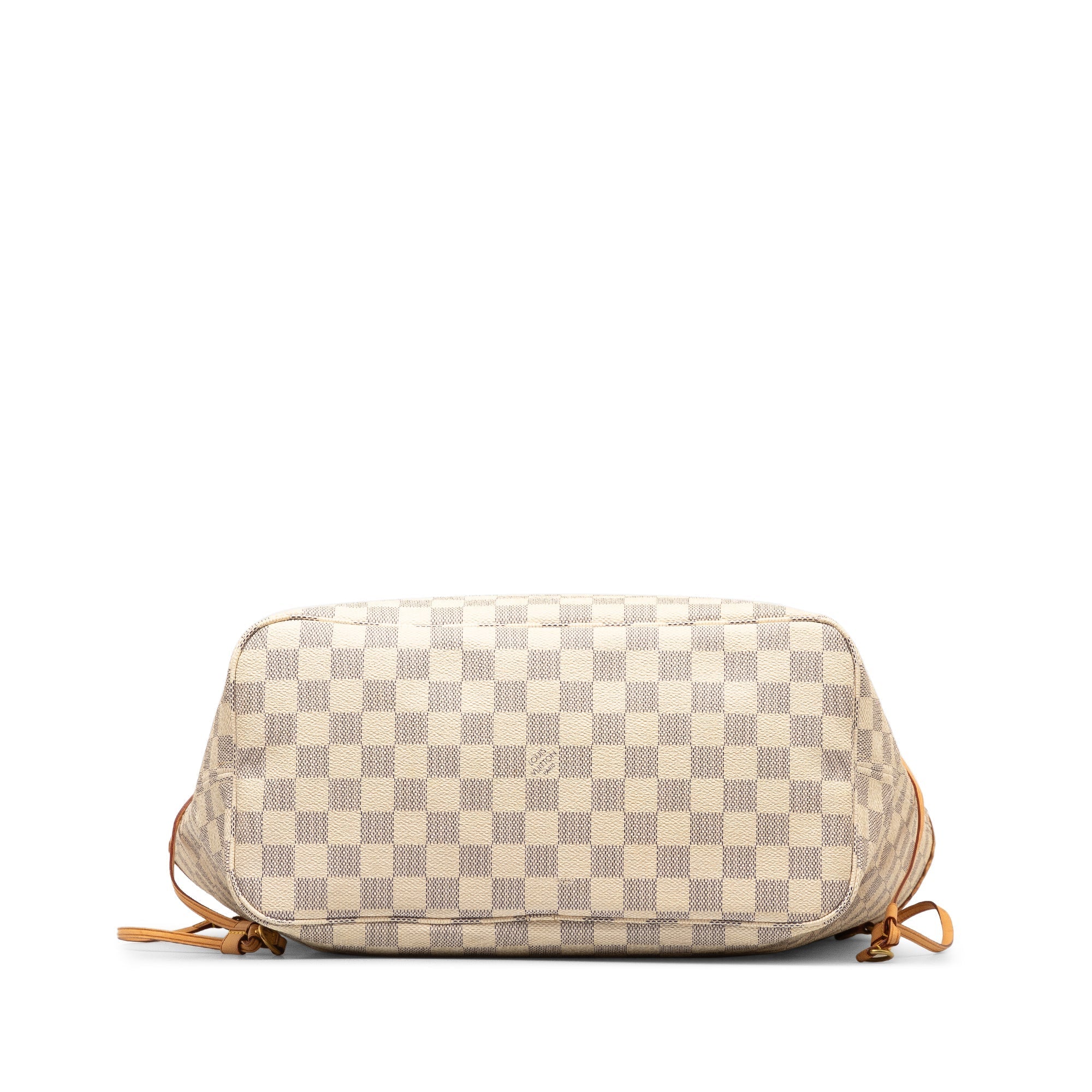Beige LV Damier Azur Neverfull MM Tote Bag